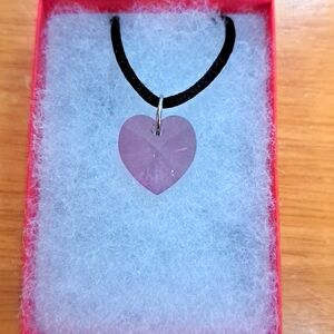 Pink Explosion Crystal Heart Necklace